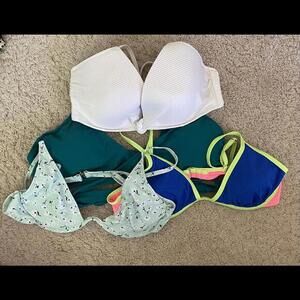 SHADE & SHORE, XHILARATION Mixed Set of Women's Swim Bikini Tops - Size L & 34C